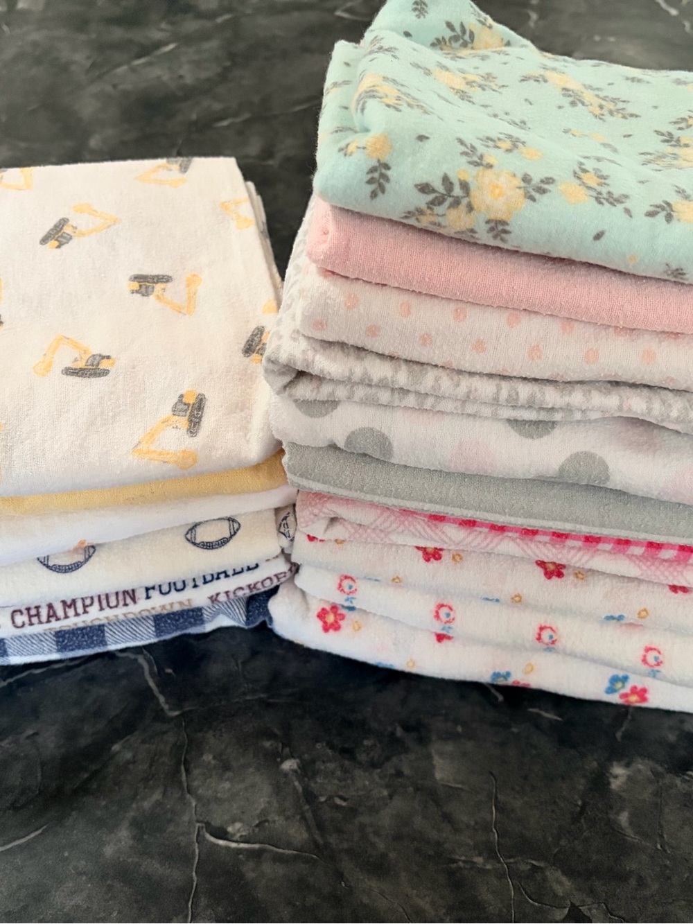 Flannel receiving blankets